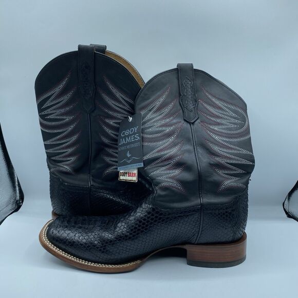Cody James Boot Mens Men 12 D Matte Exotic Pythons Black Broad Square Toe Cowboy main image 5